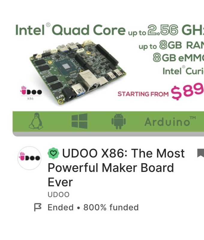 UDOO X86 Kickstarter campaign